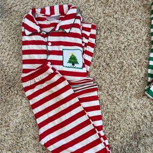 Red and White Striped Kids Pajamas